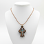 Colorful Mother of Pearl Cross Necklace on Olive Wood Base
