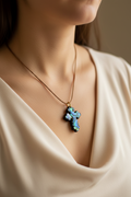 Collar con Cruz de Brote (Madera de Olivo y Nácar de Colores