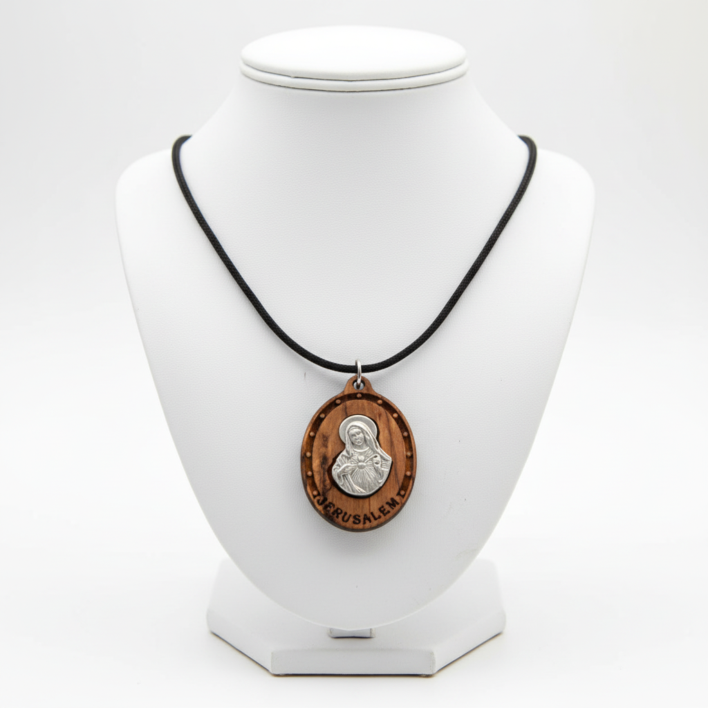 Sacred Heart of Mary Pendant Necklace