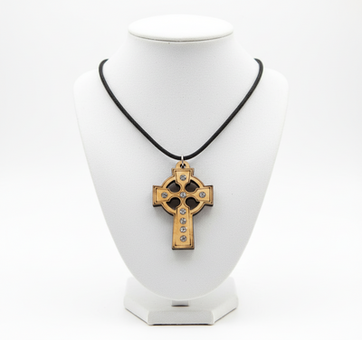 Olive Wood Celtic Cross Necklace