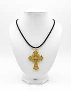 Artistic Olive Wood Jerusalem Cross Necklace