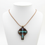 Colorful Mother of Pearl Celtic Cross Necklace