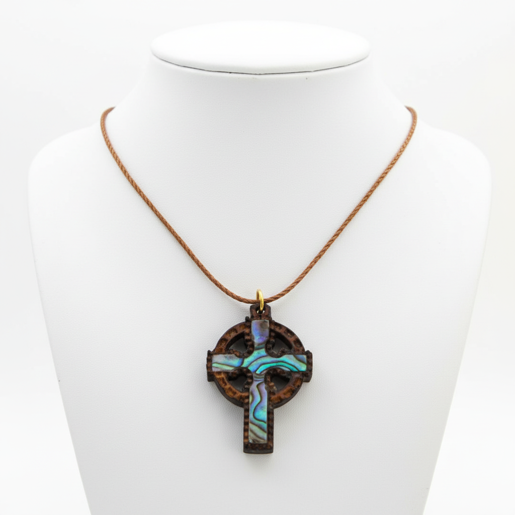religious mother of pearl religious gift from Bethlehem, front view of the olive wood masterpiece