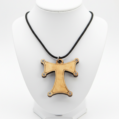 Olive Wood Franciscan Cross or Tau Cross Pendant
