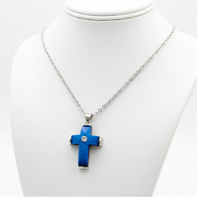 Blue Cross Pendant Birthstones