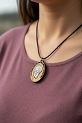 Mary with The Child Pendant Necklace | Olive Wood from Bethlehem
