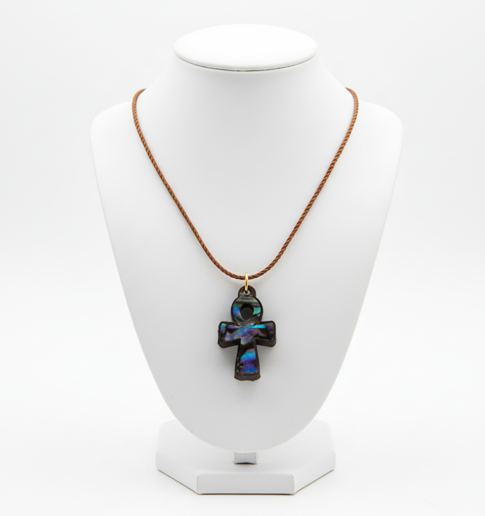 Mother of Pearl Cross Necklace (Coptic Ankh)