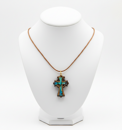 Mother of Pearl Cross Necklace (Celtic Style)
