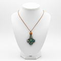 Jerusalem Cross mother of pearl religious gift from Bethlehem, front view of the olive wood masterpiece