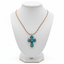 Colorful Nacre Cross Necklace on Olive Wood Base