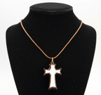 White Mother of Pearl Cross Necklace