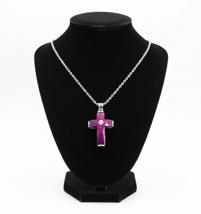 Purple Cross Pendant Birthstones