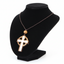 Olive Wood and White Mother of Pearl Cross Necklace with a Bead (Celtic Style)