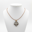 Jerusalem Cross Necklace (Olive Wood and White Abalone)