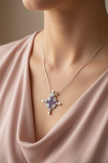 Collar magnético Estrella de Belén con gemas moradas