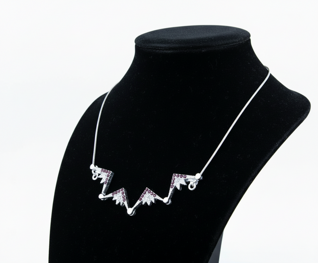 Magnetic Star of Bethlehem Necklace with Purple Gemstones