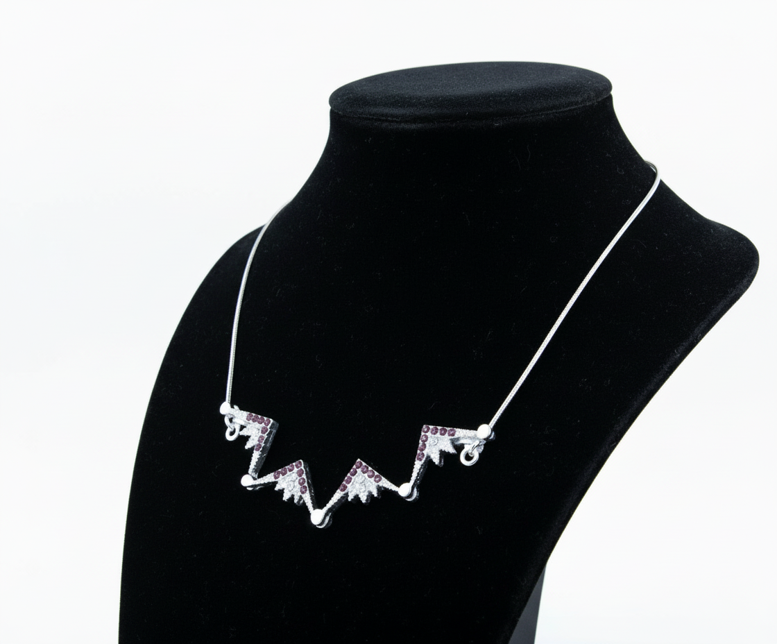 Magnetic Star of Bethlehem Necklace with Purple Gemstones