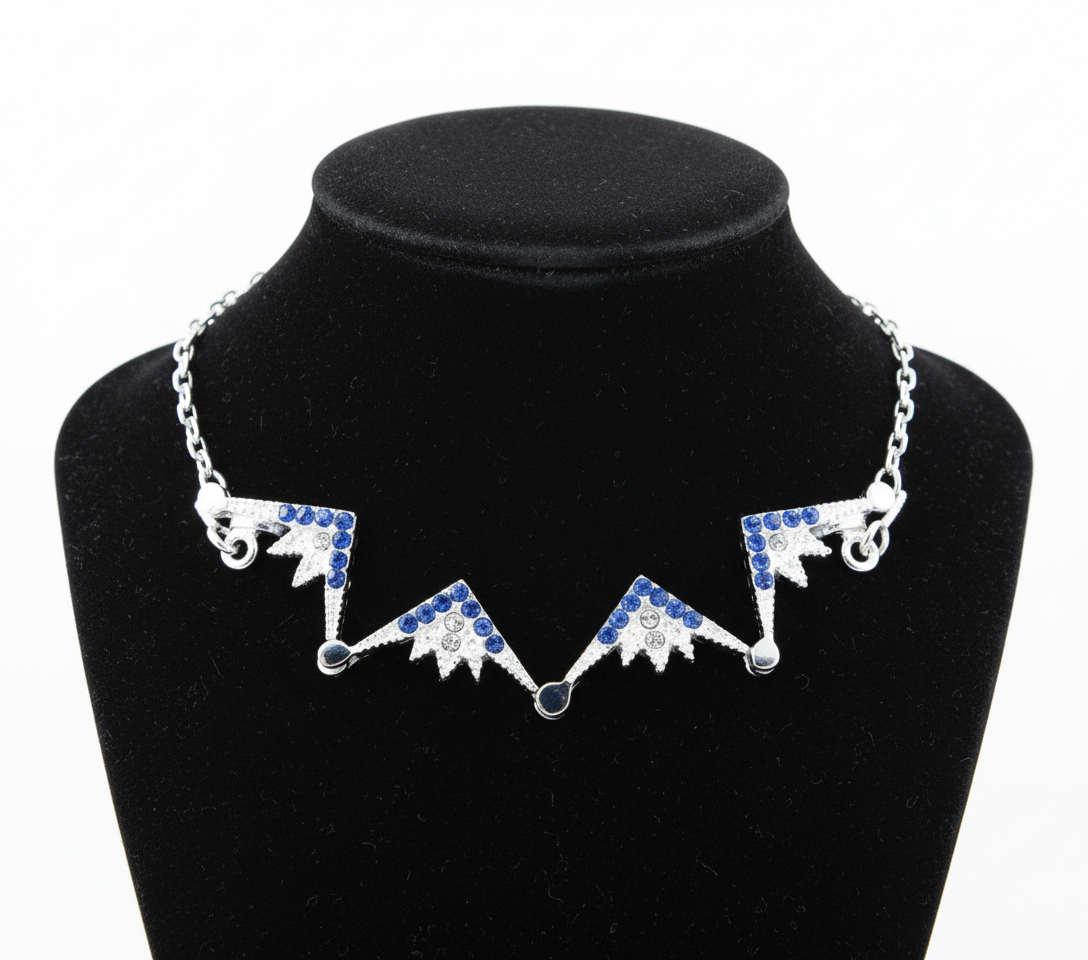 Two-Way Magnetic Star of Bethlehem Necklace with Blue Gemstones
