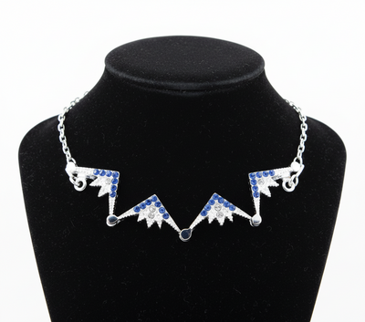 Two-Way Magnetic Star of Bethlehem Necklace with Blue Gemstones