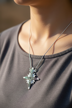 Magnetic Star of Bethlehem Necklace with White Gemstones
