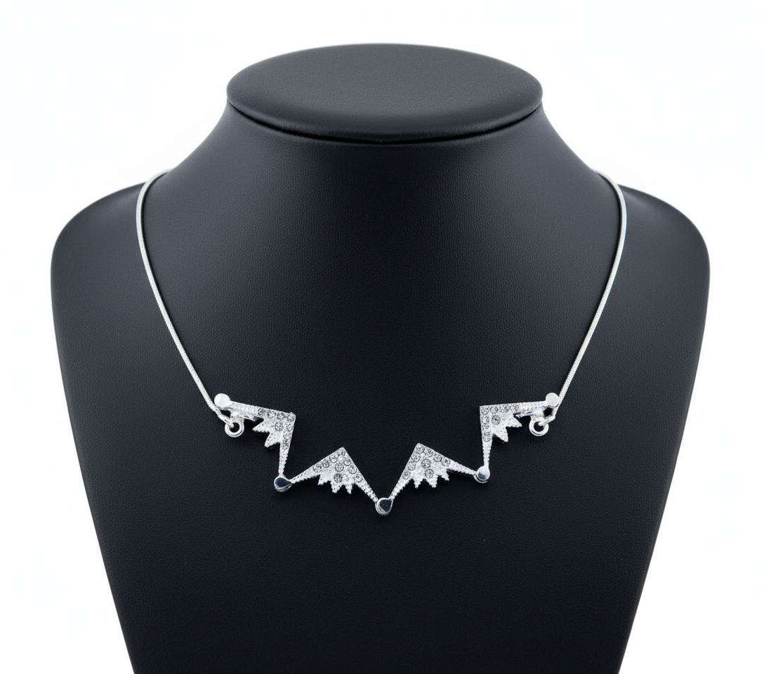 Magnetic Star of Bethlehem Necklace with White Gemstones