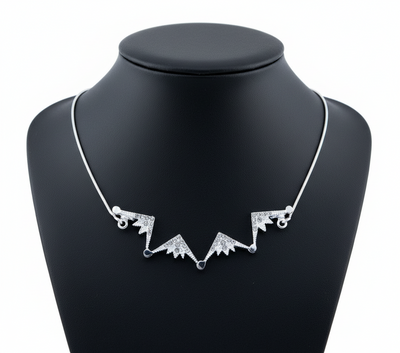 Magnetic Star of Bethlehem Necklace with White Gemstones