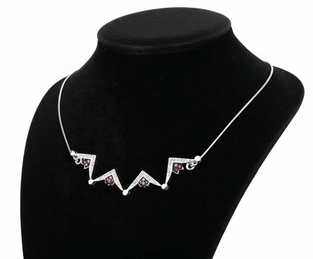 Two-Way Magnetic Star of Bethlehem Necklace (Pink Gemstones)
