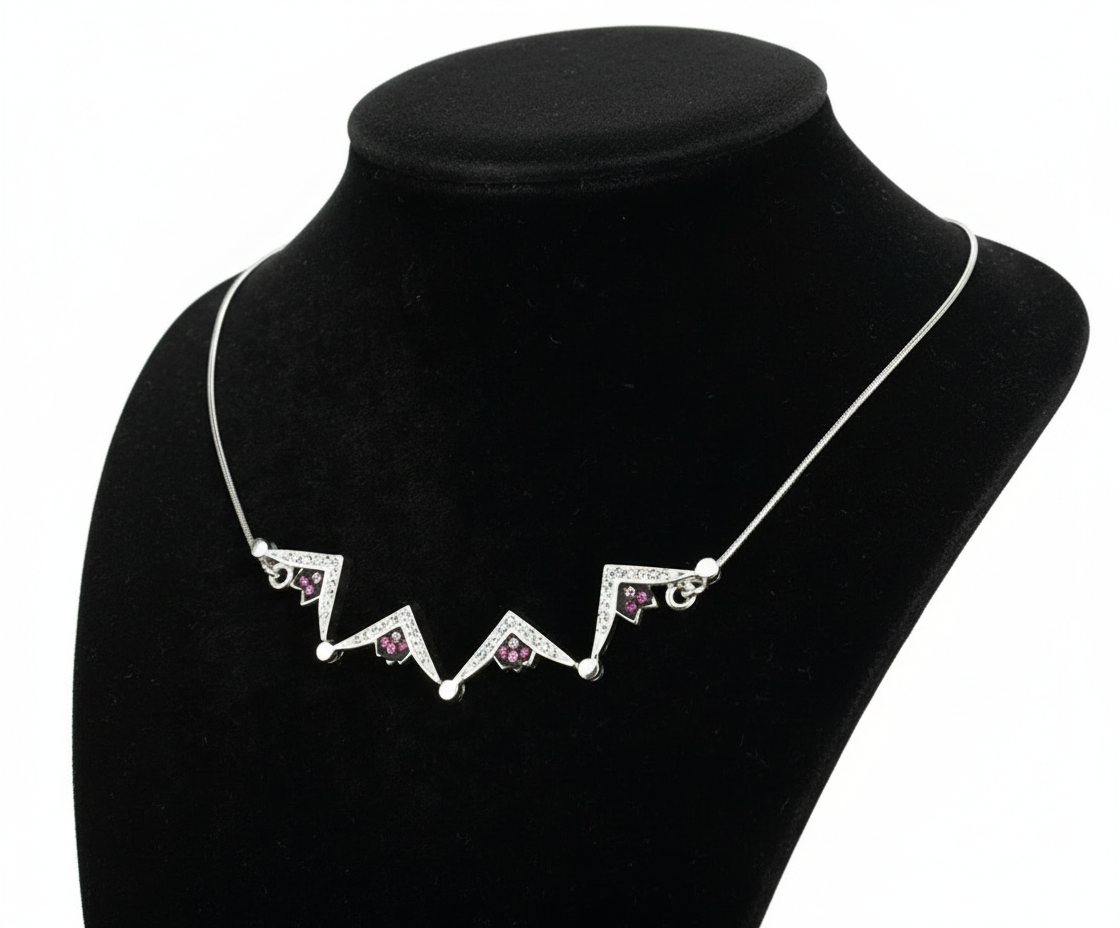 Two-Way Magnetic Star of Bethlehem Necklace (Pink Gemstones)