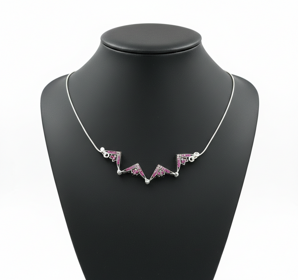 Two-Way Magnetic Star of Bethlehem Necklace (Pink Gemstones)