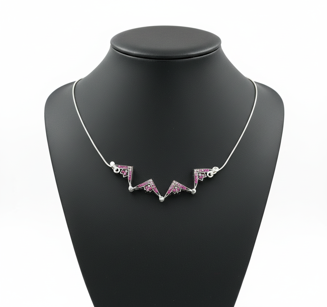 Two-Way Magnetic Star of Bethlehem Necklace (Pink Gemstones)