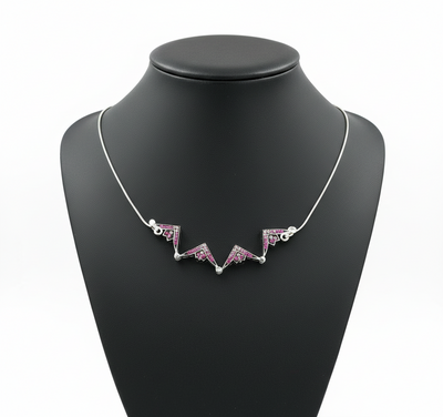 Two-Way Magnetic Star of Bethlehem Necklace (Pink Gemstones)