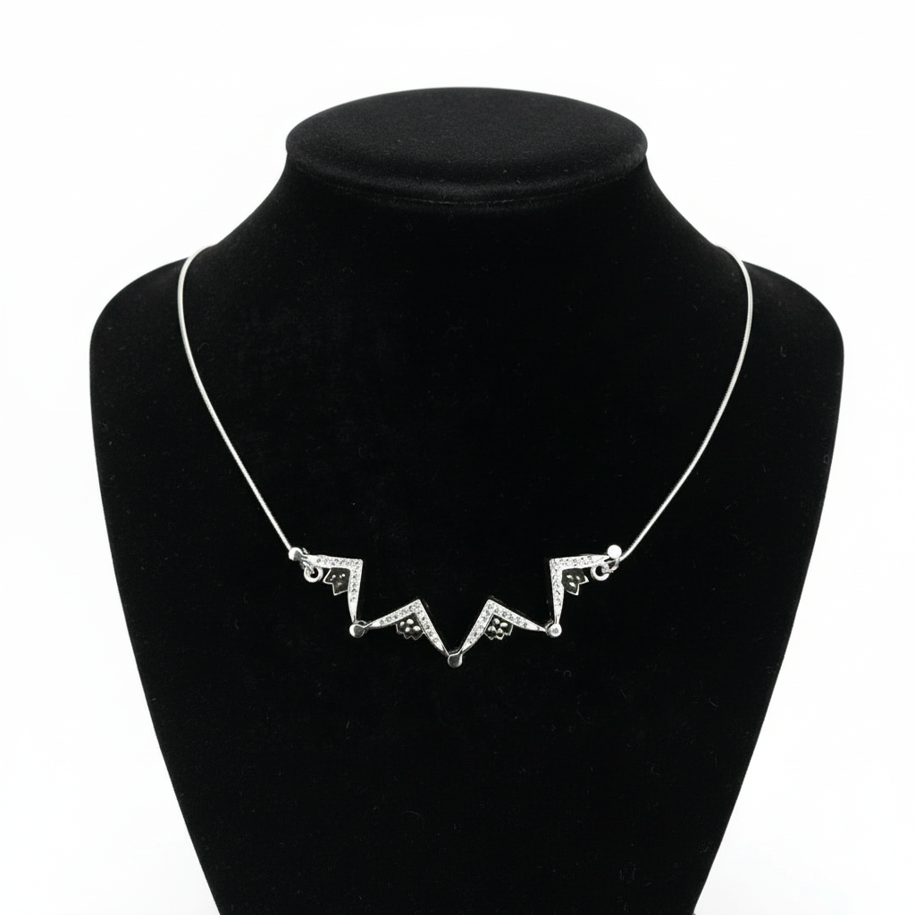 Two-Way Modern Magnetic Star of Bethlehem Necklace with Gemstones