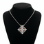 Two-Way Dark Red Magnetic Jerusalem Cross Necklace (White Gemstones)