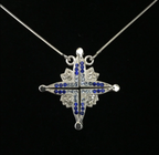 Two-Way Magnetic Star of Bethlehem Necklace with Blue Gemstones