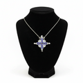 Two-Way Magnetic Star of Bethlehem Necklace with Blue Gemstones