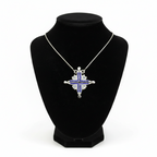 Two-Way Magnetic Star of Bethlehem Necklace with Blue Gemstones