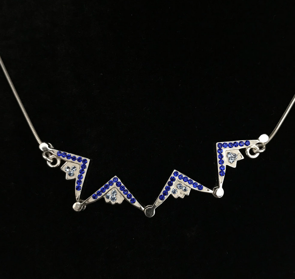 Two-Way Magnetic Star of Bethlehem Necklace with Blue Gemstones