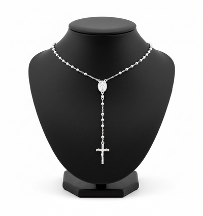 Rosary Necklace (L), Sterling Silver