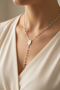 Rosary Necklace (L), Sterling Silver | Olive Wood from Bethlehem