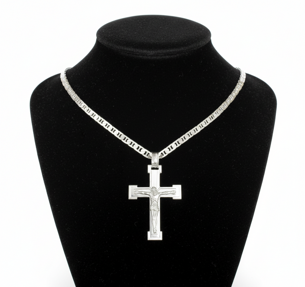 Crucifix Necklace, Sterling Silver