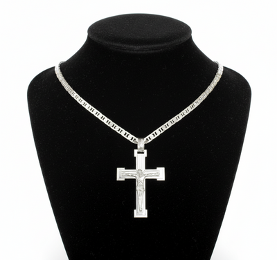 Crucifix Necklace, Sterling Silver