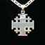 Sterling Silver Jerusalem Cross Necklace (L)