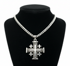 Jerusalem Cross Necklace (L), Sterling Silver