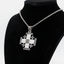 Jerusalem Cross Necklace with Gemstones (L), Sterling Silver