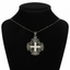 Jerusalem Cross Necklace with Black Gemstones Multi Layers (S) Sterling Silver Alisee Pattee