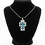 Necklace with Colorful Mother of Pearl Cross Pendant, Sterling Silver