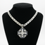 Dark Blue Jerusalem Cross Necklace with White Gemstones