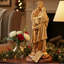 St. Joseph Carving from Olive Wood in Holy Land. 13.6"
