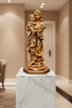 Virgin Mary Holding Baby Jesus, 36" Carved Masterpiece Statue from Holy Land Olive Wood