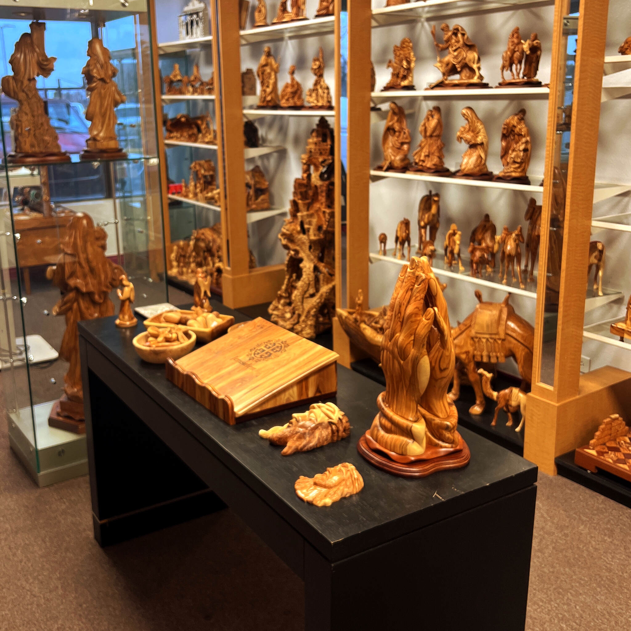 Hand-Carved Olive Wood Statues from Bethlehem Handicrafts